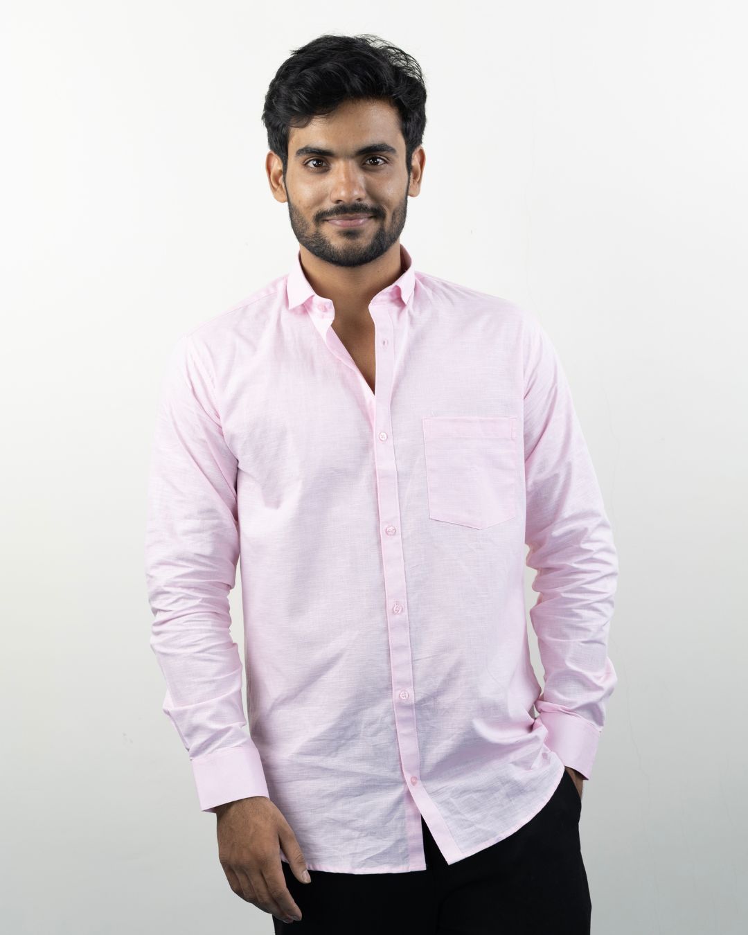 Baby Pink Premium Linen Shirt