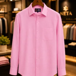 Neta Cotton Men's Baby Pink Cotton Linen Blend Casual Shirt | Premium Soft Fabric