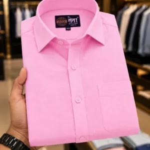 Neta Cotton Men's Baby Pink Cotton Linen Blend Casual Shirt | Premium Soft Fabric