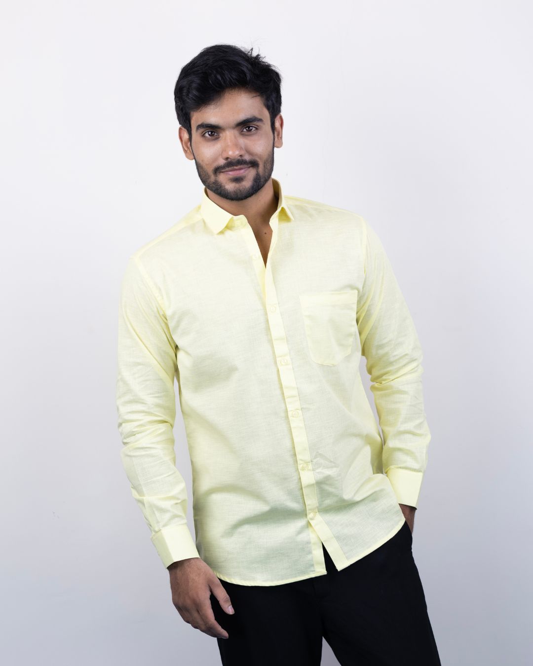 Lemon Yellow Premium Linen Shirt