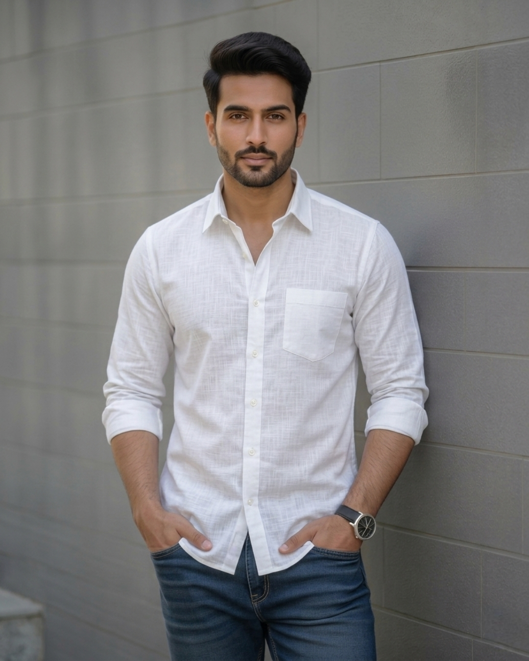 White Linen Shirt for Men