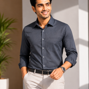 Gray Premium Linen Shirt