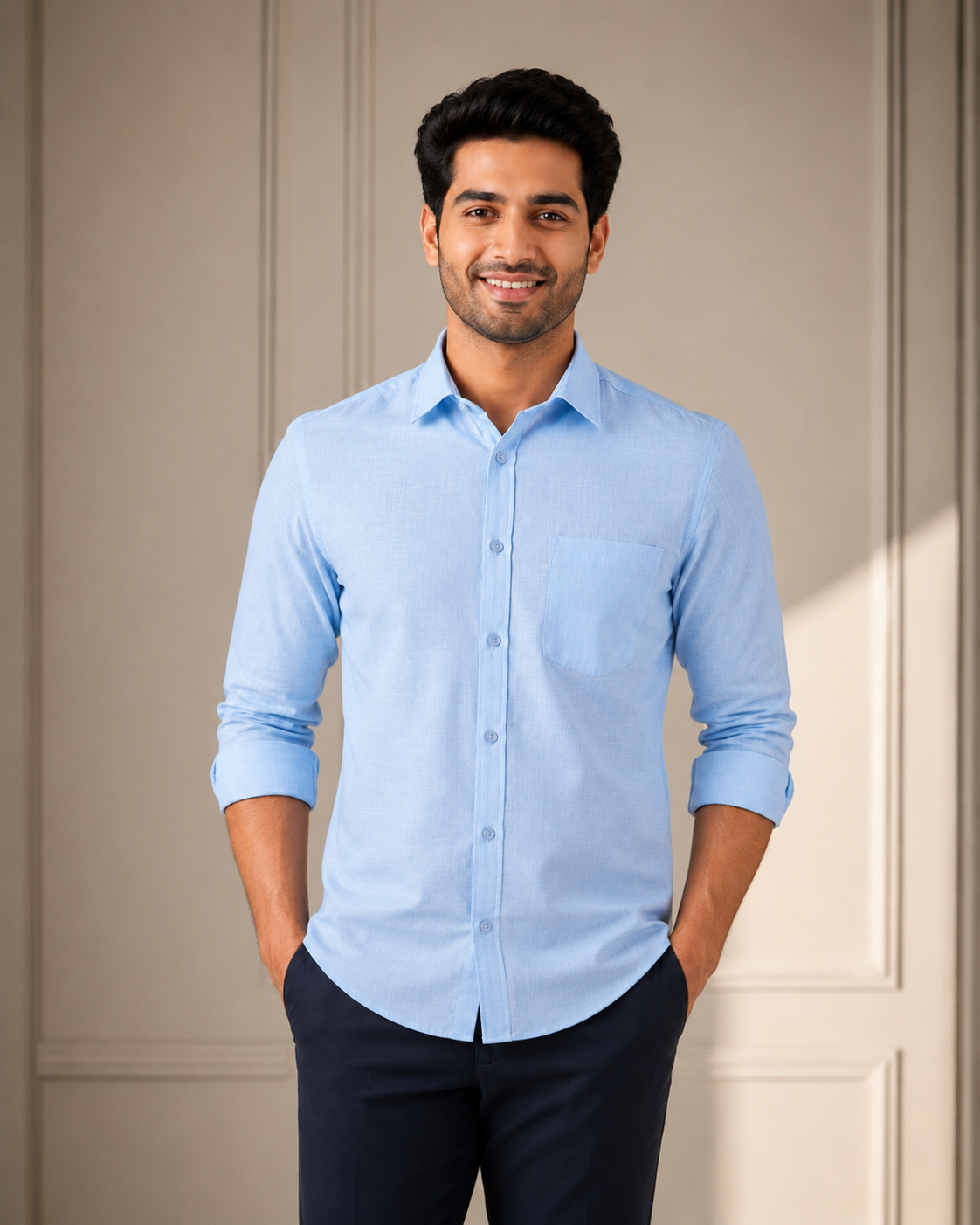 Sky Blue Premium Linen Shirt Sky Blue Premium Linen Shirt